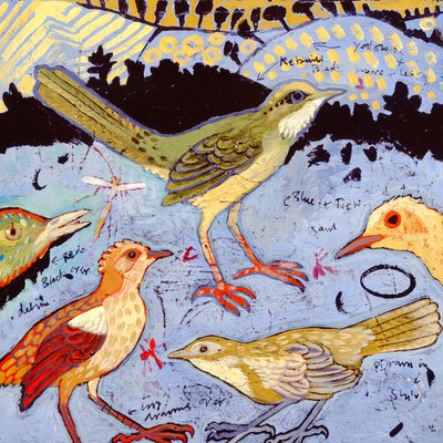 Pequeños pájaros, 2006 (acrílico) de Anna Pugh