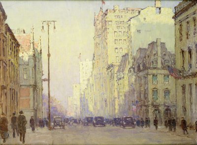 5th Ave, at 57th Street, c.1918 (óleo sobre lienzo) de Anna Richards Brewster