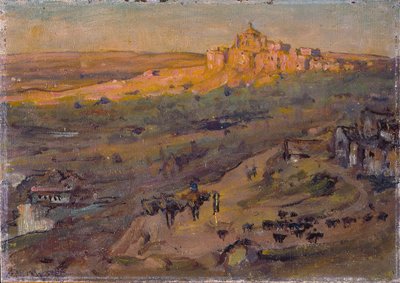 Toledo España, Sol de tarde (óleo sobre lienzo montado en cartón estratificado) de Anna Richards Brewster