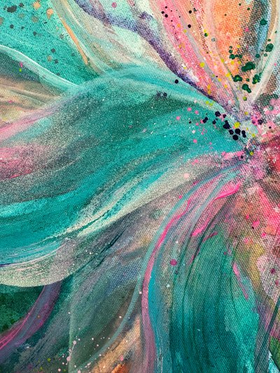 Flor abstracta llena de colorido de Anna Viklund