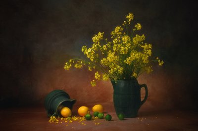 Flores amarillas y limones de Anna Wan