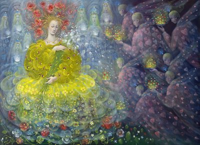 Reina de las flores, 2018 (óleo sobre lino belga) de Annael Anelia Pavlova