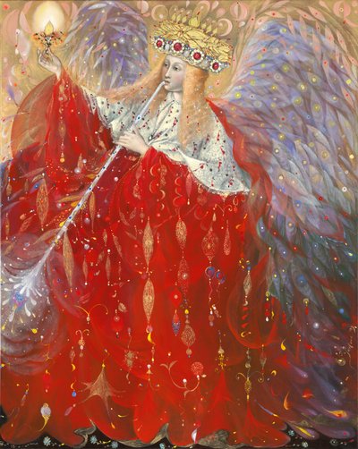 El ángel de la vida, 2009 (óleo y pan de oro sobre lino belga) de Annael Anelia Pavlova