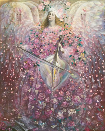 El ángel del amor, 2010 (óleo y pan de oro sobre lino belga) de Annael Anelia Pavlova