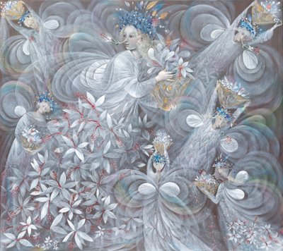 El hibisco blanco, 2009 (óleo sobre lino belga) de Annael Anelia Pavlova