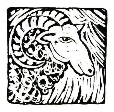 Horóscopo (Aries), 2017 (impresión en lino) de Annalisa Morrocco