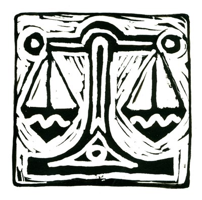 Horóscopo (Libra), 2017 (impresión en lino) de Annalisa Morrocco