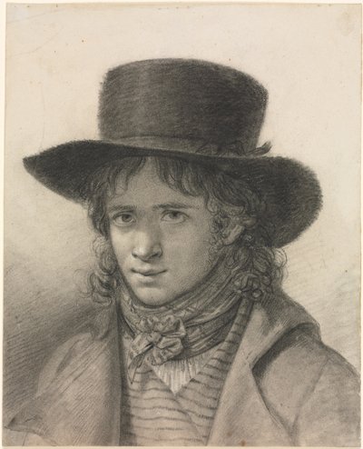 Self-Portrait in a Hat de Anne-Louis Girodet de Roucy-Trioson