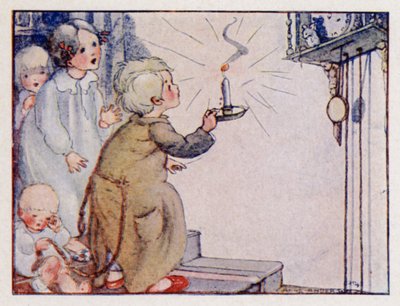 Rima infantil: ¡Dickery, Dickery, Dock! (litografía en color) de Anne (after) Anderson