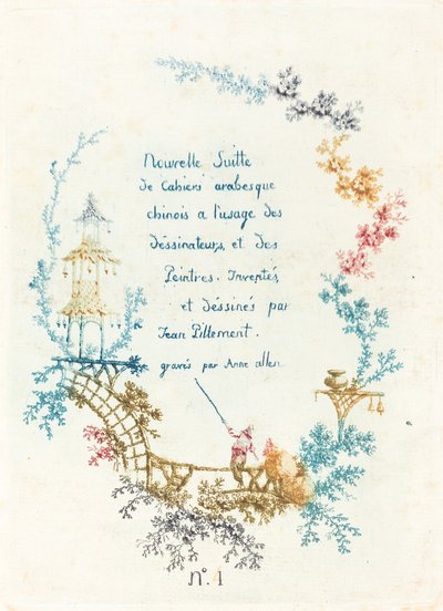 Página de Título para Nueva Suite de Arabescos Chinos, principios de 1760s de Anne Allen