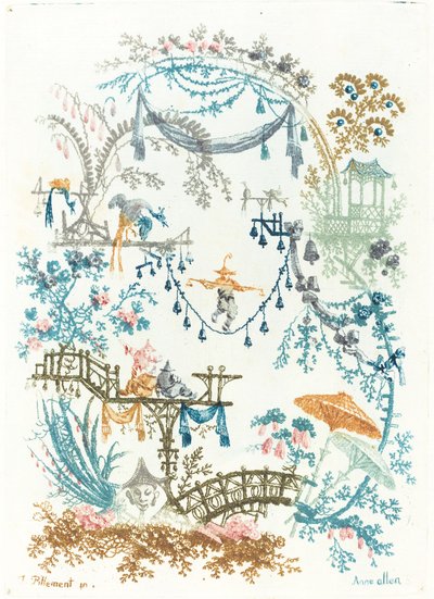 Arabesco con un equilibrista de Anne Allen after Jean Baptiste Pillement