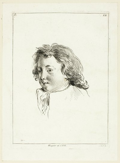 Cabeza de niño (girada hacia la derecha) de Anne Claude Philippe Caylus