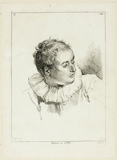 Cabeza de hombre (girada hacia la izquierda) de Anne Claude Philippe Caylus