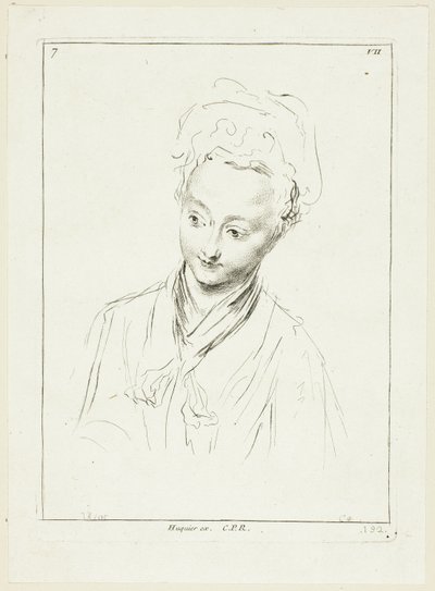 Cabeza de mujer (girada hacia la derecha) de Anne Claude Philippe Caylus