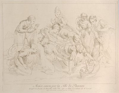 Moisés salvado por la hija del faraón, ca. 1729 de Anne Claude Philippe de Caylus