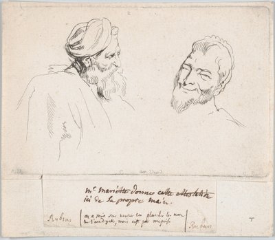 Dos estudios de cabezas, 1735 de Anne Claude Philippe de Caylus
