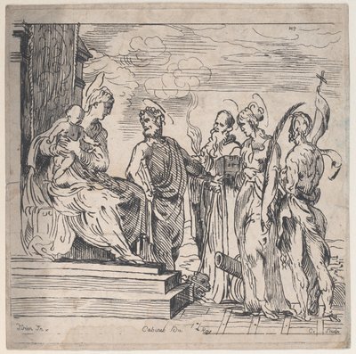Virgen y Niño con cuatro santos, siglo XVIII de Anne Claude Philippe de Caylus