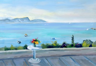 Una terraza con vista al mar de Anne Durham