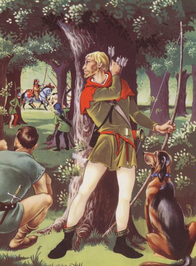 Robin Hood en el bosque de Sherwood (litografía en color) de Anne & Johnstone Janet (1928 79) Johnstone