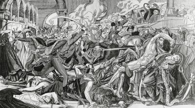 Represión francesa durante la revuelta de El Cairo, 21 de octubre de Anne Louis Girodet de Roucy Trioson