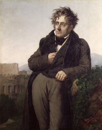 Retrato de François René (1768-1848) Vizconde de Chateaubriand, c.1811 de Anne Louis Girodet de Roucy Trioson