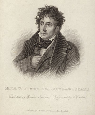 Retrato del vizconde de Chateaubriand de Anne Louis Girodet de Roucy Trioson