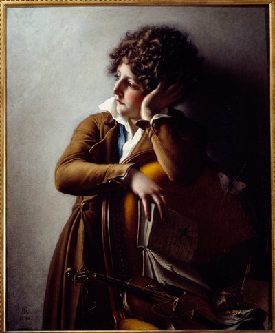 Retrato del joven Romainville Trioson, hijo del Dr. Benoit Francois Trioson. Pintura de Anne Louis Girodet de Roucy-Trioson de Anne Louis Girodet de Roucy Trioson
