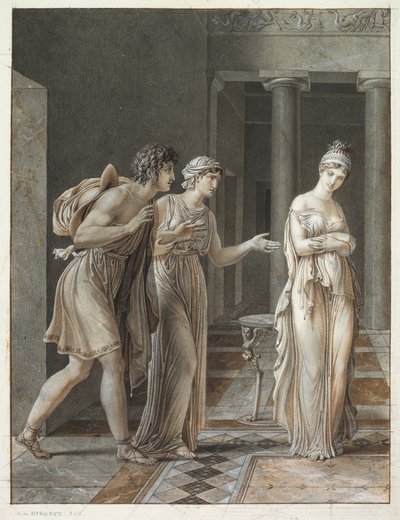 El encuentro de Orestes y Hermione, c. 1800 de Anne Louis Girodet de Roucy Trioson