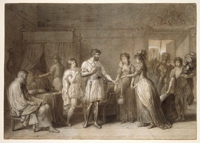 Bayard rechaza los regalos de su anfitriona, en Brescia de Anne Louis Girodet de Roussy Trioson
