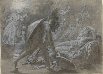 Fingal de luto sobre el cadáver de Malvina, del Berrathon de Ossian de Anne Louis Girodet de Roussy Trioson