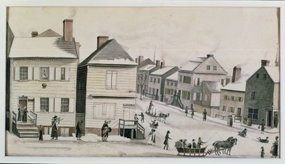 La Esquina de Warren y Greenwich Street, 1809 de Anne Marguerite Hyde de Neuville
