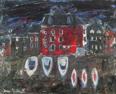 Astillero, Amsterdam (óleo sobre tabla) de Anne Redpath
