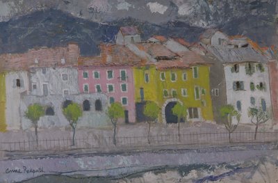 Sospel, Alpes Marítimos (óleo sobre tabla) de Anne Redpath