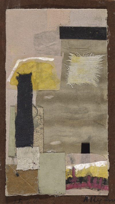 Sin título (nº 20), c.1948-54 (collage de tela, papel de color, papel de lija, gouache y acuarela sobre cartón) de Anne Ryan