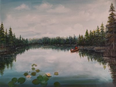 Pesca en un lago tranquilo de Annette Armitage