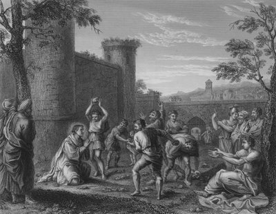 La Lapidación de San Esteban de Annibale (after) Carracci