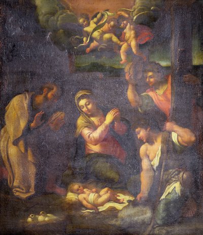 Adoración de los pastores de Annibale (follower of) Carracci