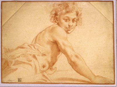 Un niño mirando por encima del hombro de Annibale Carracci