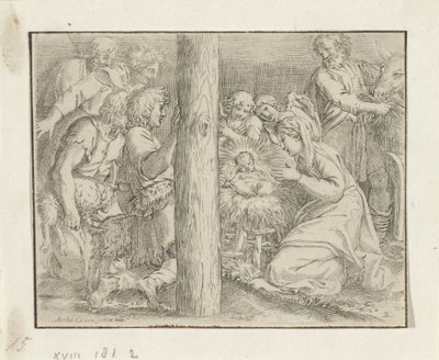 Adoración de los pastores de Annibale Carracci