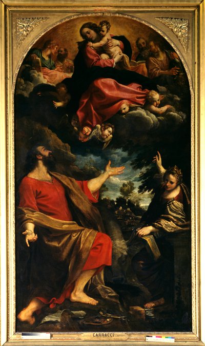 Aparición de la Virgen a San Lucas y Santa Catalina de Alejandría de Annibale Carracci