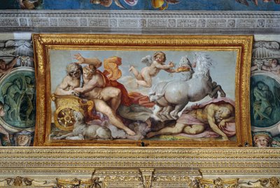Aurora secuestra a Céfalo, detalle de la bóveda de la Galería, 1597-1604 de Annibale Carracci