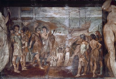 Episodios de la vida de Jasón: el embarque de los Argonautas. Fresco de Annibale Carracci