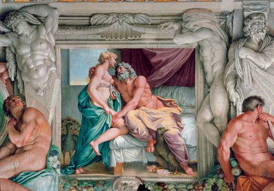 Júpiter y Juno. Fresco por Annibale Carracci (Annibal Carrache) (1560-1609). 1597-1600 Roma, Palazzo Farnese de Annibale Carracci
