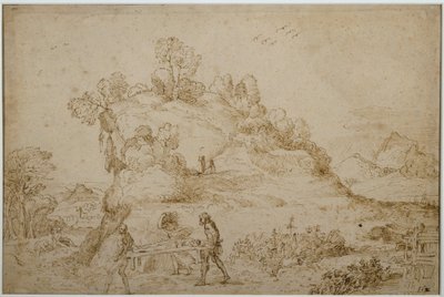 Paisaje y figuras de Annibale Carracci