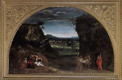 Paisaje con deposición de Annibale Carracci