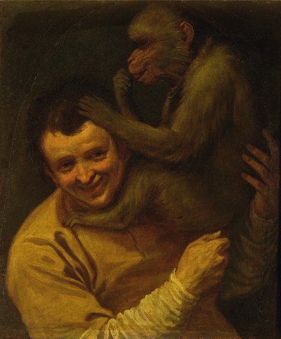 Hombre con mono de Annibale Carracci