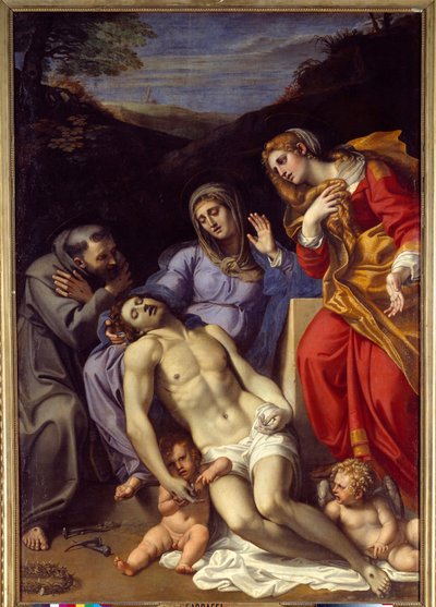 Piedad con San Francisco de Asís y Santa María Magdalena de Annibale Carracci