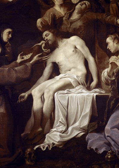Piedad con Santa Clara, San Francisco, Santa María Magdalena y San Juan, (detalle) de Annibale Carracci