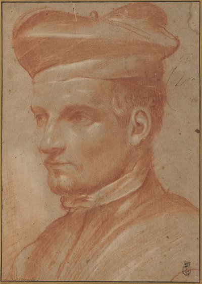 Retrato de un eclesiástico con birreta de Annibale Carracci