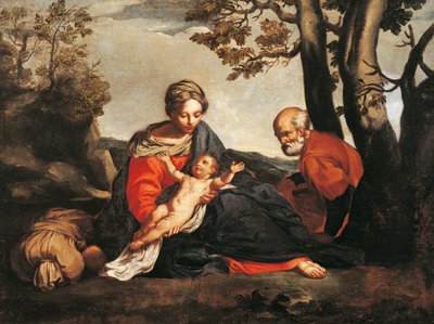 Descanso en la huida a Egipto de Annibale Carracci